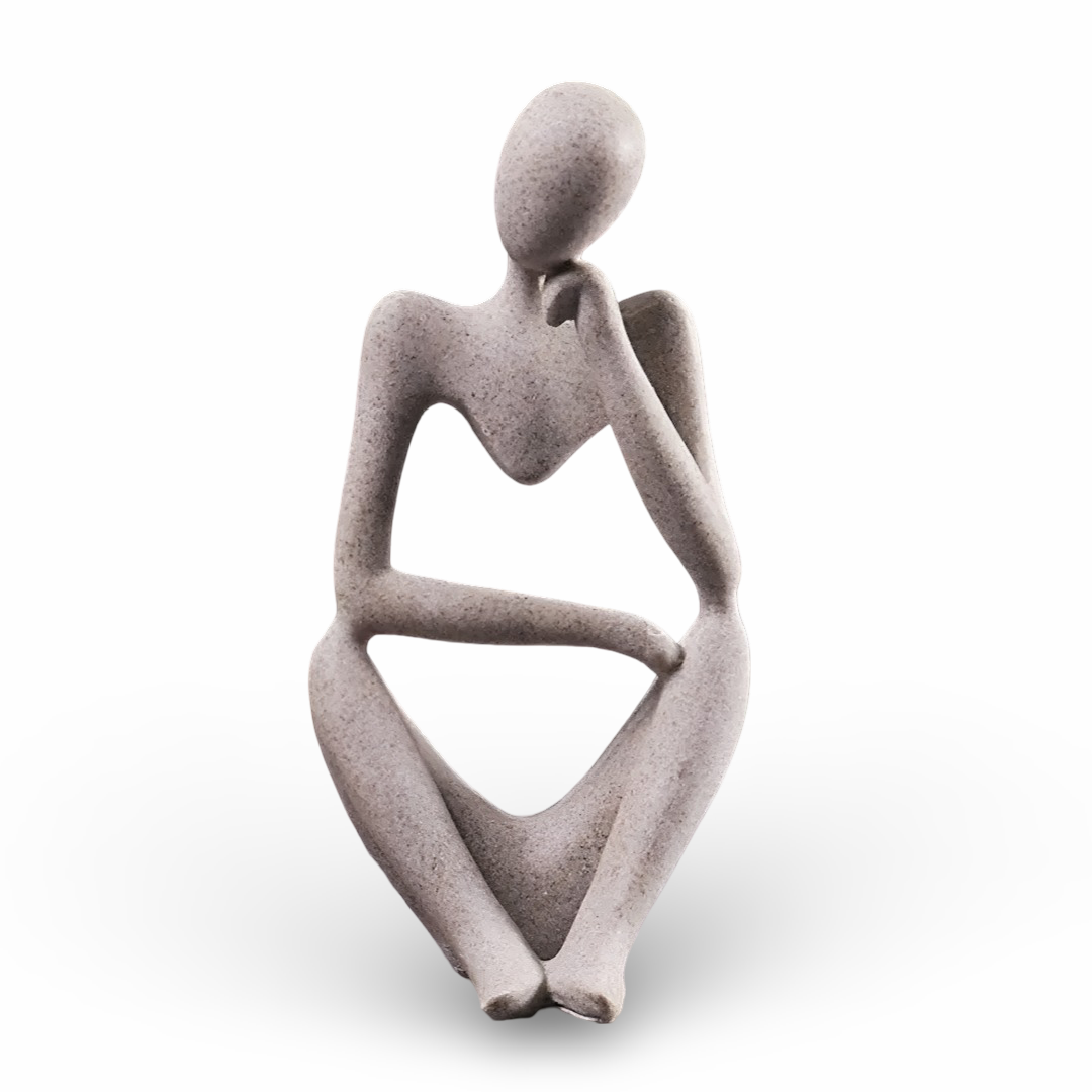 Abstract Thinker Resin Sculpture Modern Home Office Decor Contemplative Art Figurine