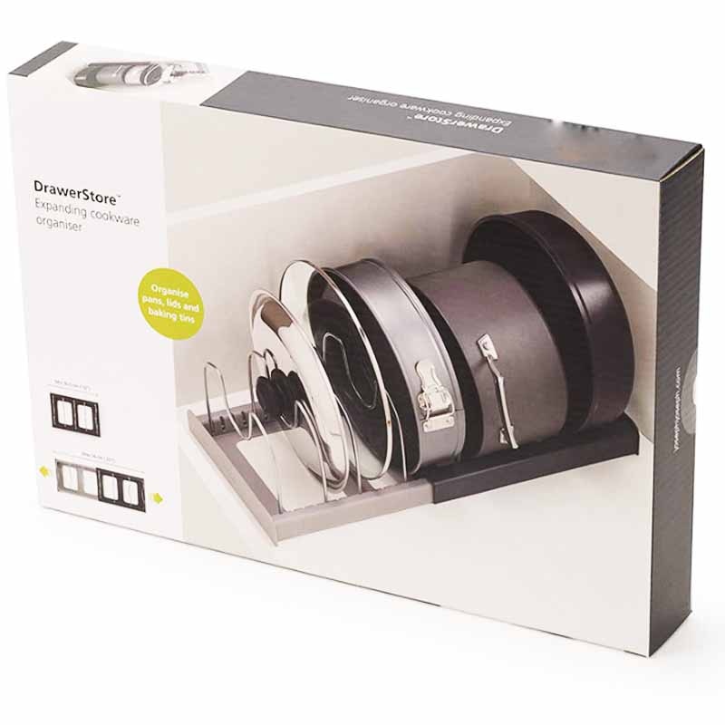 Adjustable Pan Organizer Rack Kitchen Cabinet Storage Holder