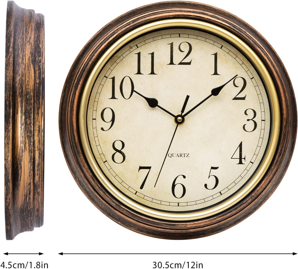 Classic Wooden Wall Clock Silent Mechanism Timeless Design