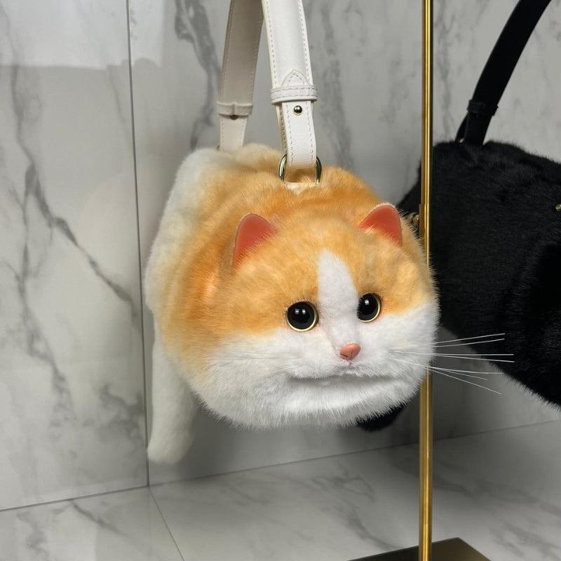 Cute Cat Handbag Large Capacity Zipper Shoulder Bag Casual Fashion Tote