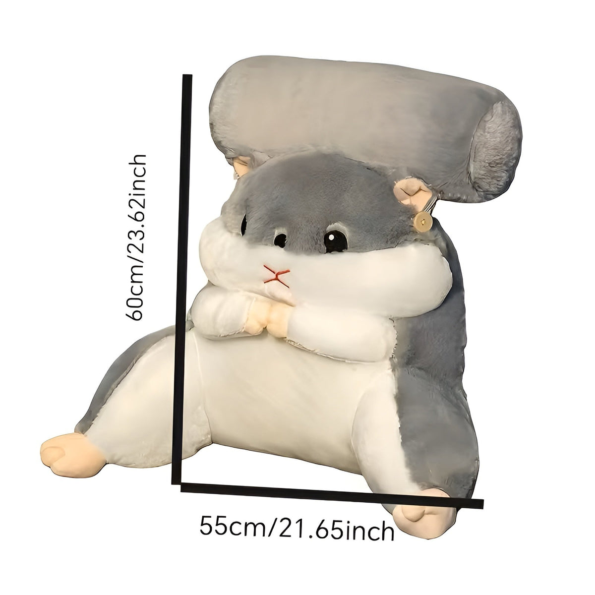 Cute Hamster Lumbar Support Pillow Plush Back Cushion