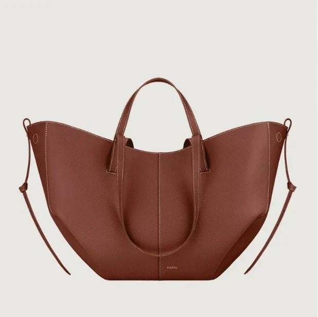 Elegant Leather Tote Bag Large Capacity Everyday Handbag