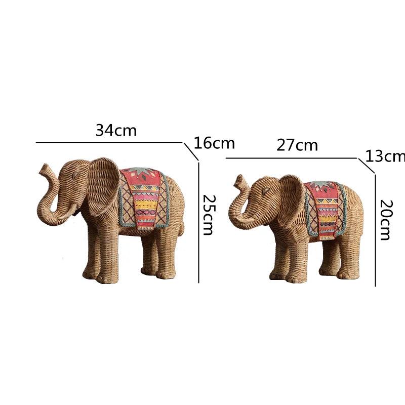 Handmade Elephant Decorative Figurine Hand Painted Resin Animal Ornament