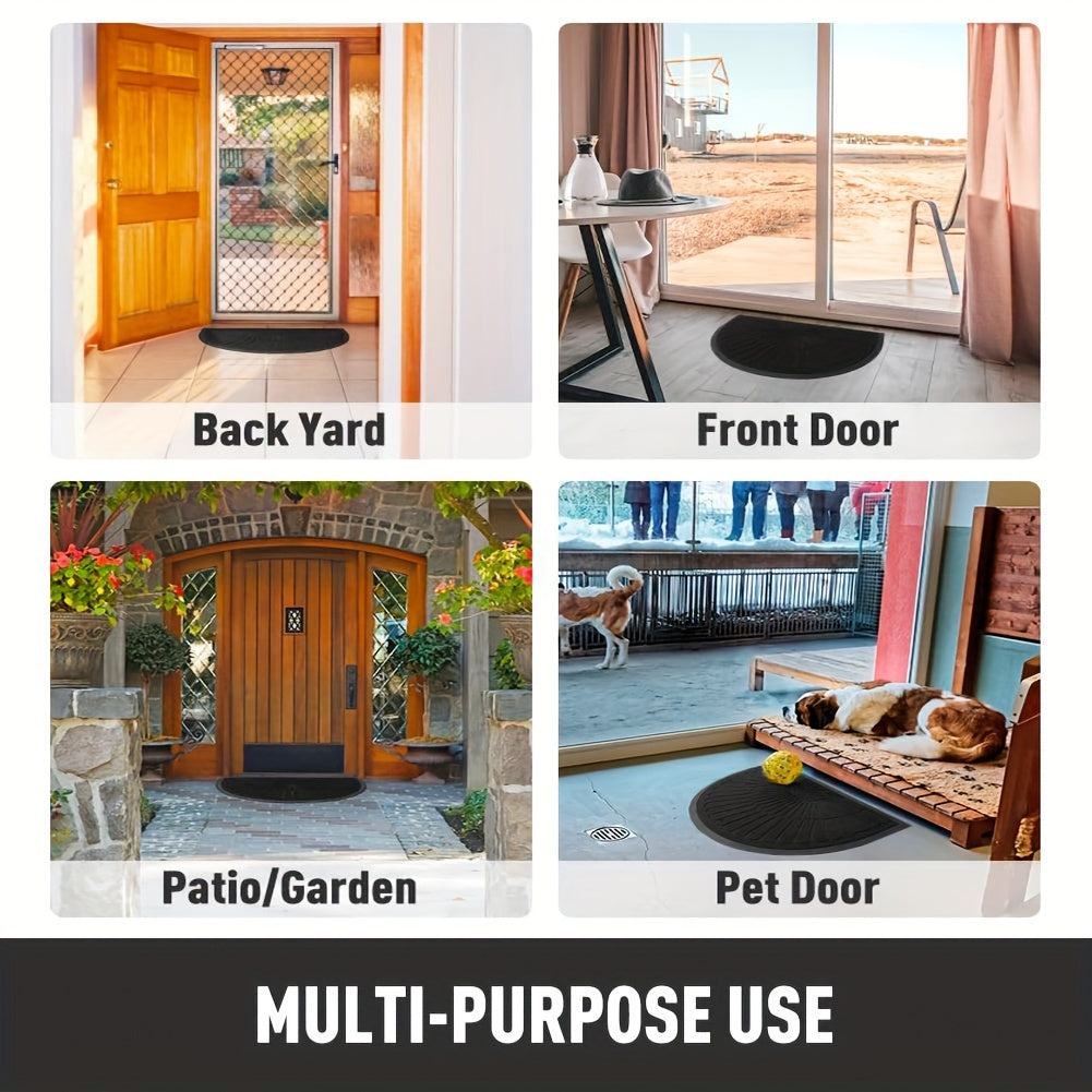 Heavy Duty Rubber Half Moon Door Mat Non Slip Entrance Mat