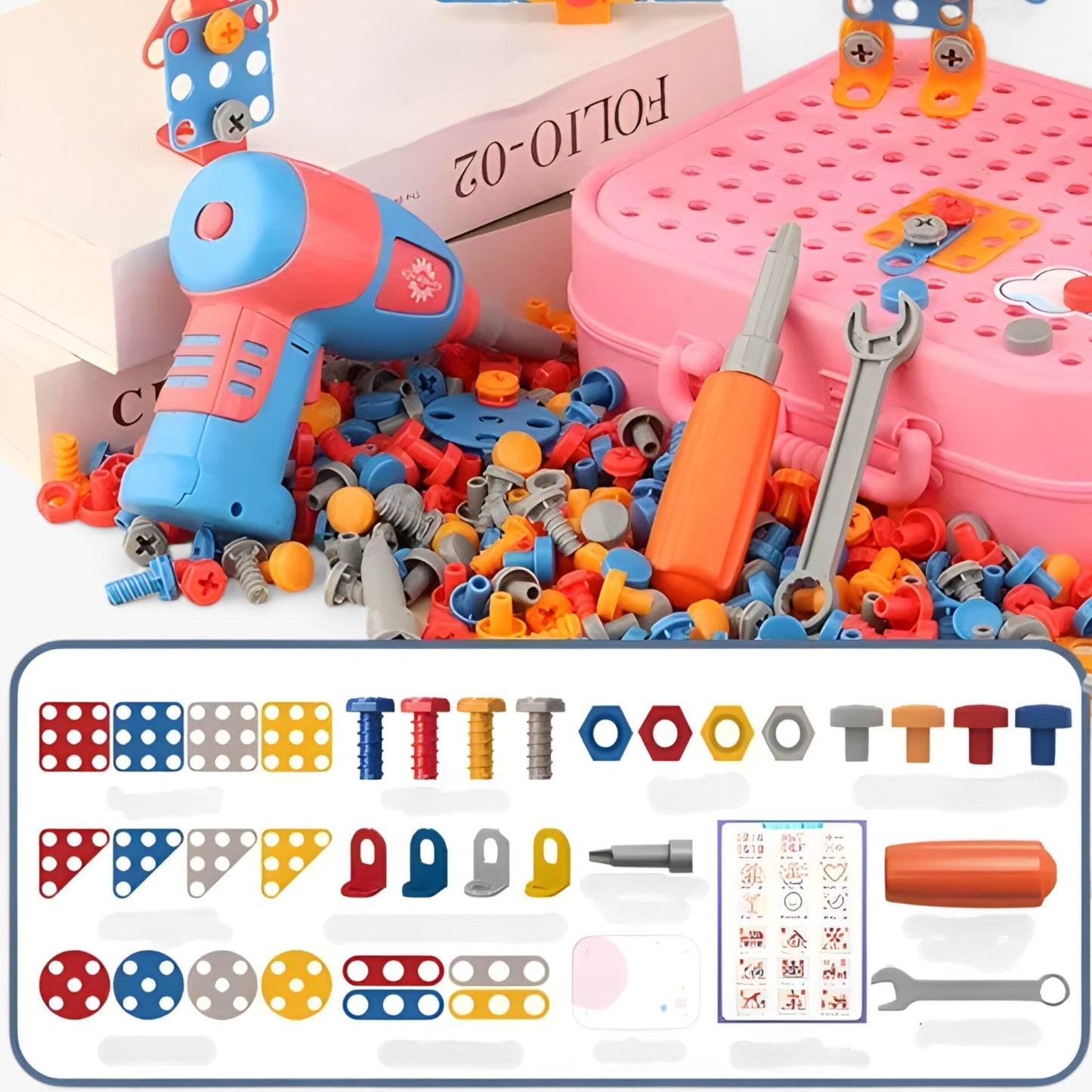 Kids Construction Drill Set Educational Building Toy Kit