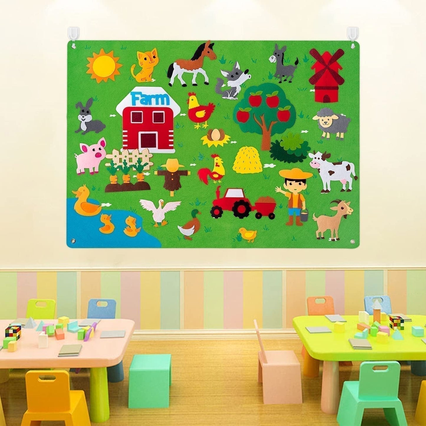 Kids Felt Story Board Educational Animal Learning Toy
