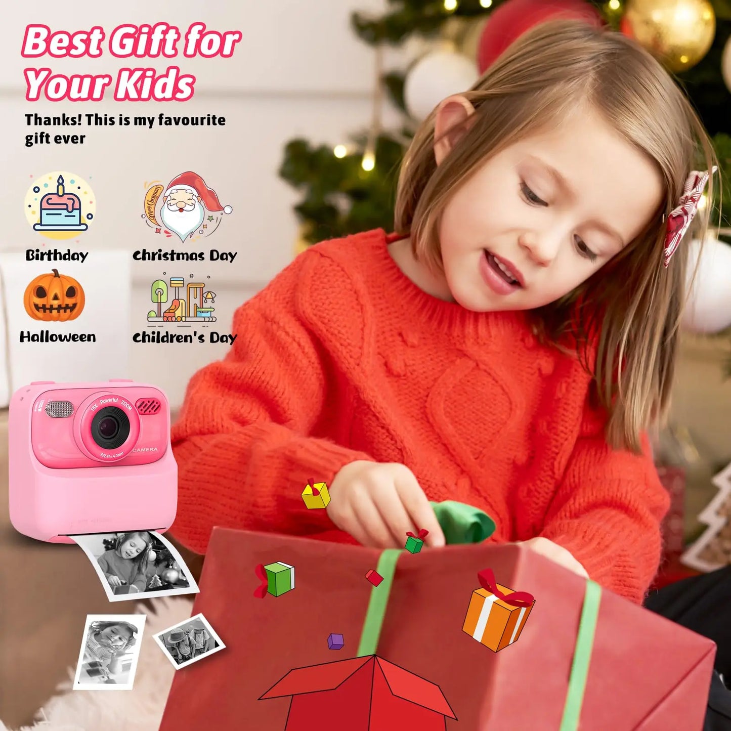 Kids Instant Print Camera HD Selfie Digital Camera