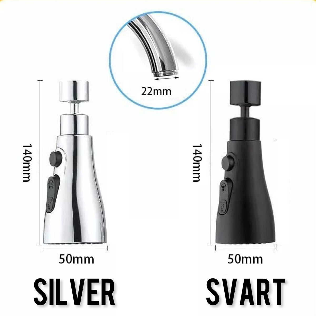 Kitchen Faucet Aerator Swivel 360 Degree Water Saver Spray Attachment with Splash Filter