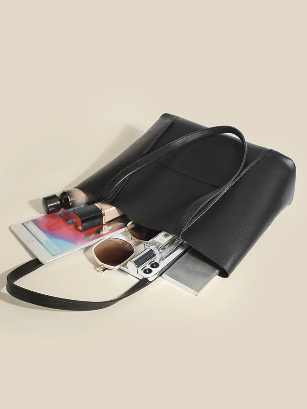 Large Capacity Vegan Leather Shoulder Tote Bag