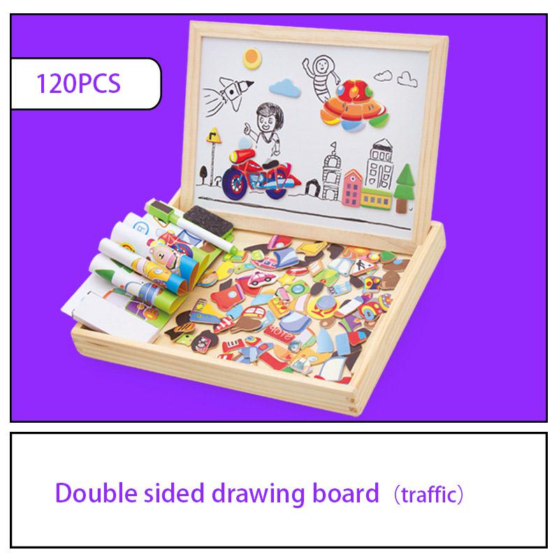Magnetic Drawing Puzzle Board Educational Wooden Learning Toy
