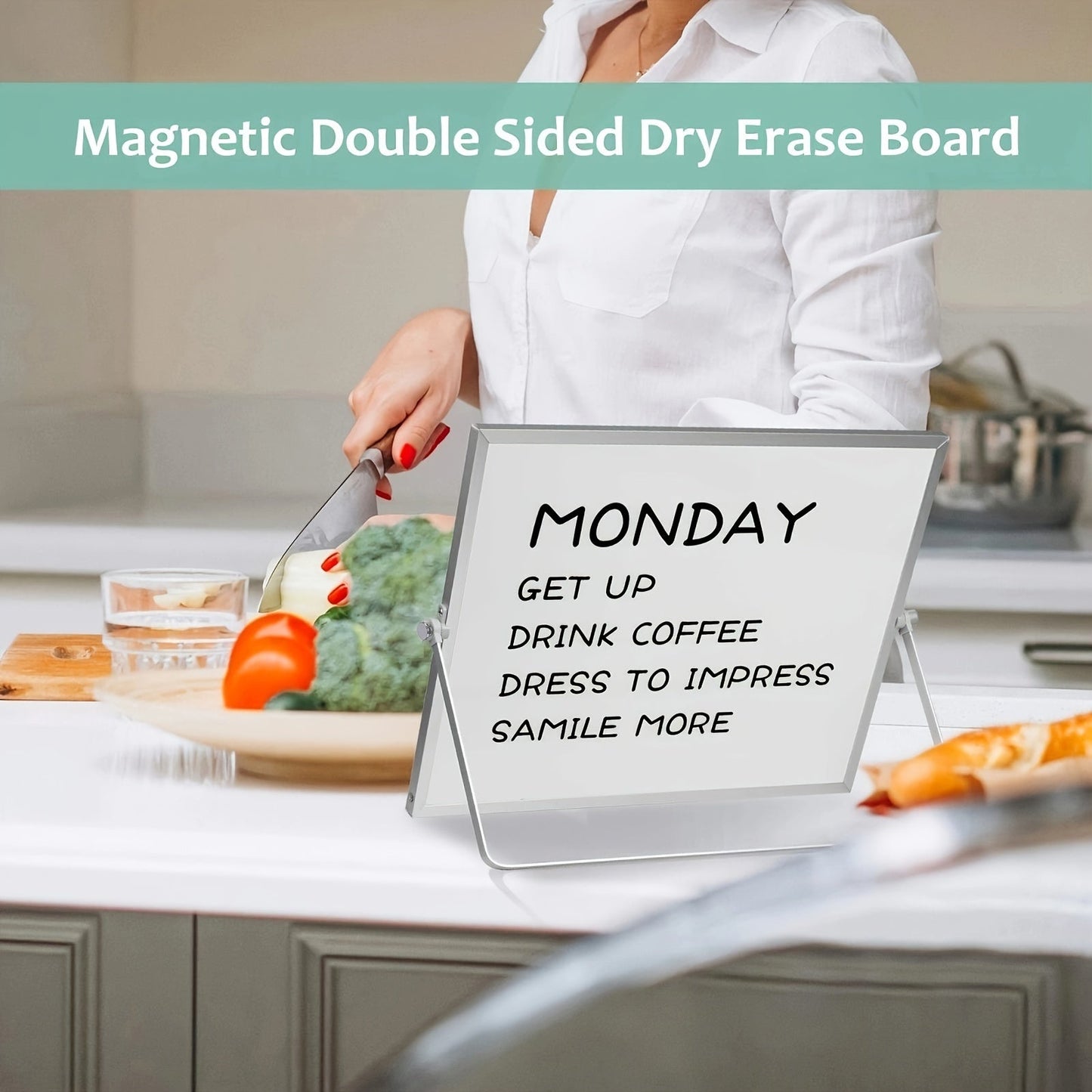 Magnetic Whiteboard Double Sided Portable Desk Board With Stand