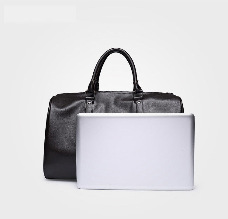 Mens Leather Travel Duffel Bag Large Capacity Carry On Weekender
