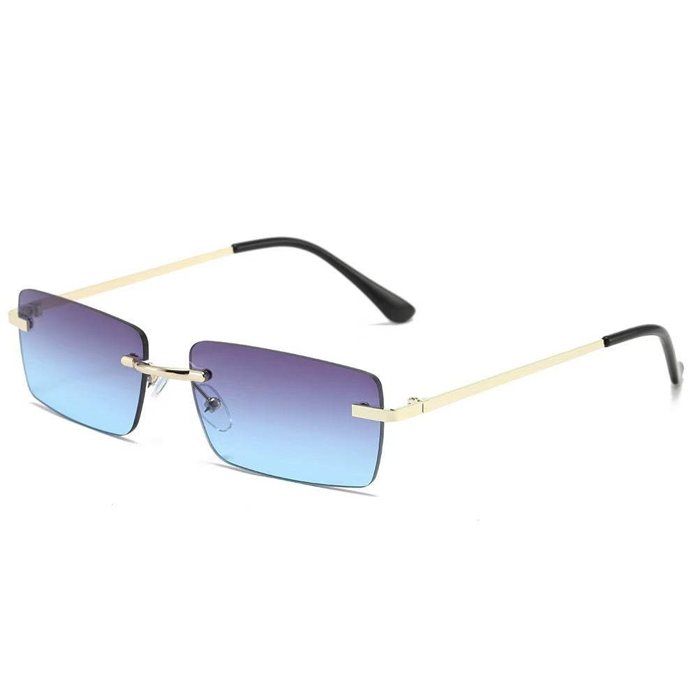 Mens Rimless Sunglasses Lightweight Metal Casual Fashion Eyewear