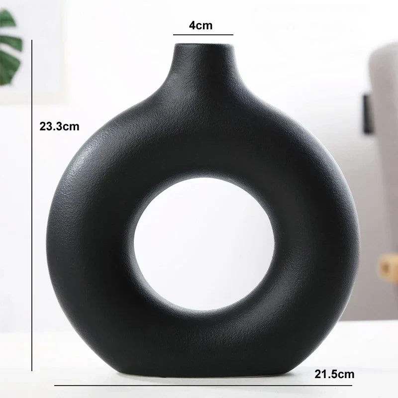 Modern Round Glass Vase Calm Elegant Home Decor Centerpiece