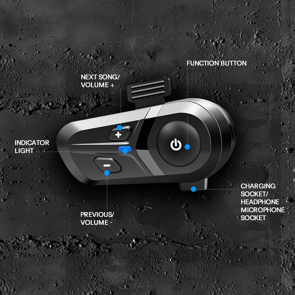 Motorcycle Helmet Bluetooth Headset Noise Cancelling Audio System