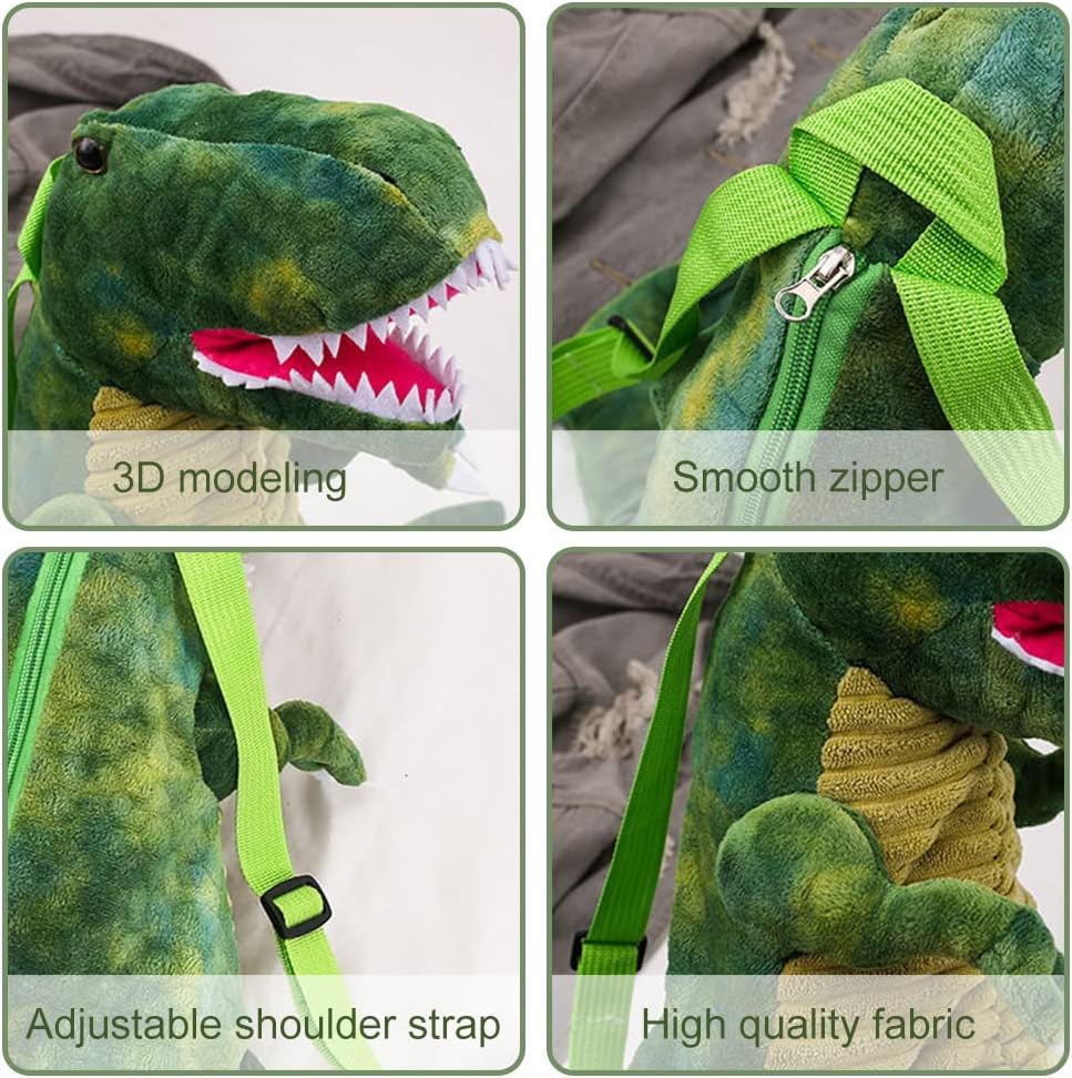 Plush Dinosaur Backpack Kids School Travel Companion