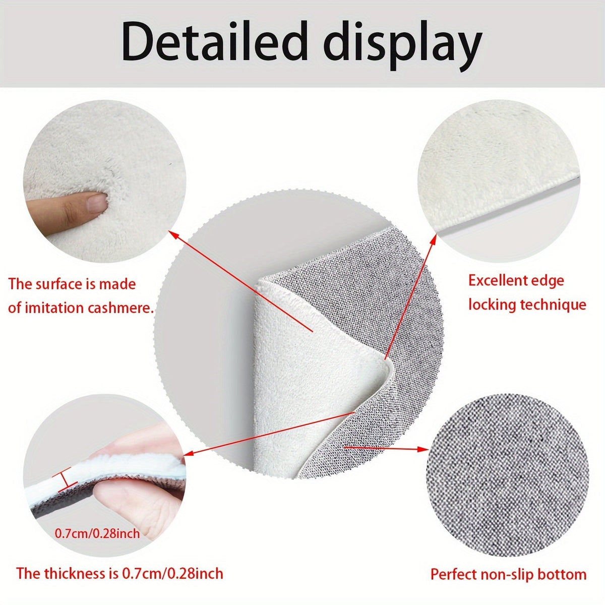 Plush Microfiber Bath Mat Leaf Pattern Absorbent Non Slip Rug