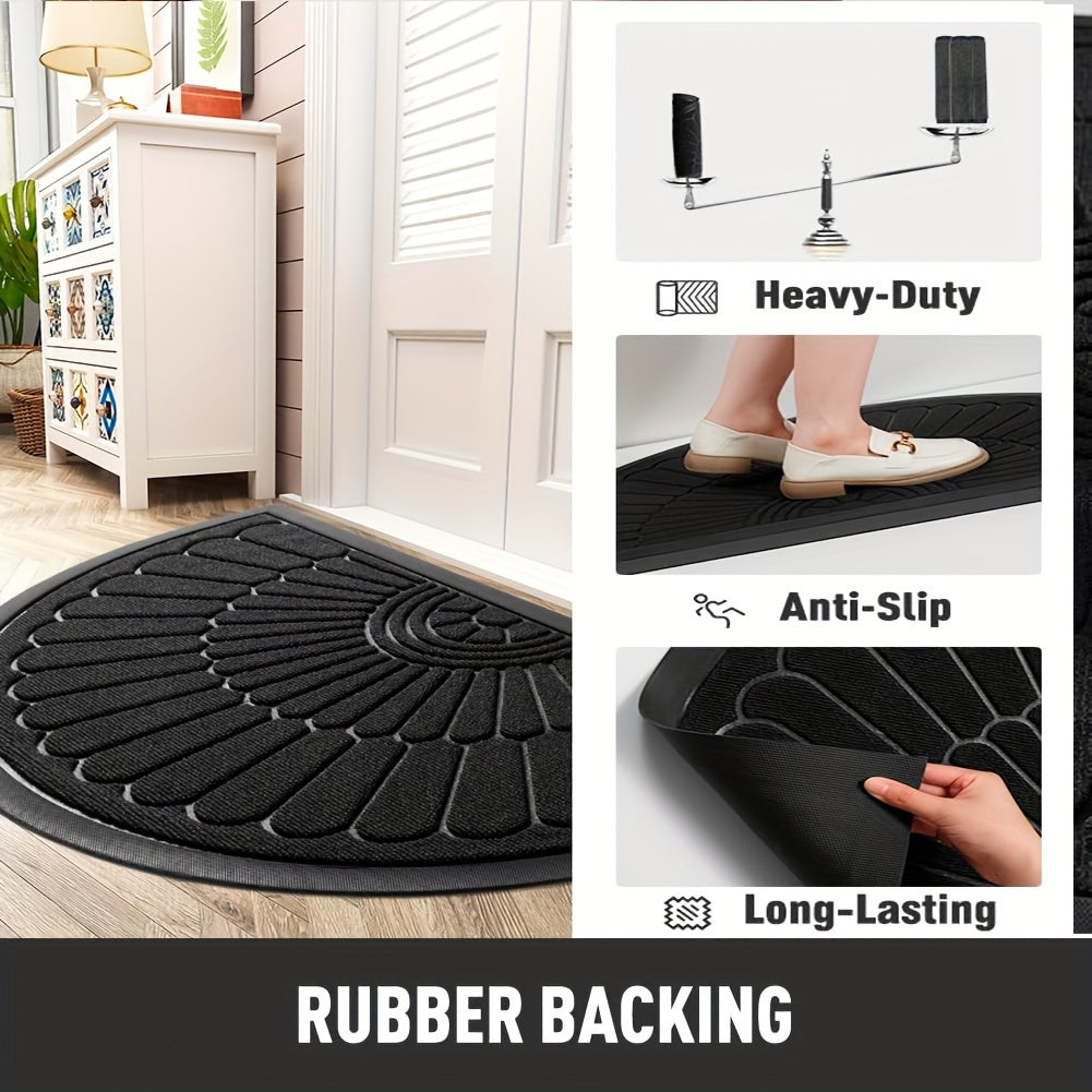 Rubber Door Mat Half Round Non Slip Indoor Outdoor Entrance Mat