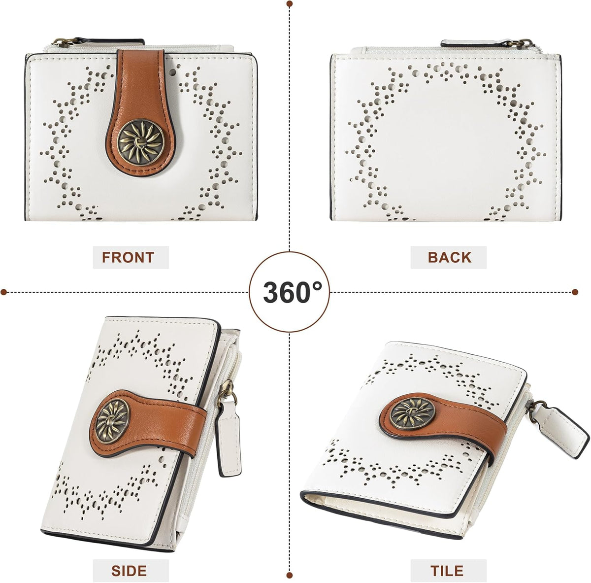 Slim Bifold RFID Women's Wallet with Zipper Pocket Stylish Leather Compact Design