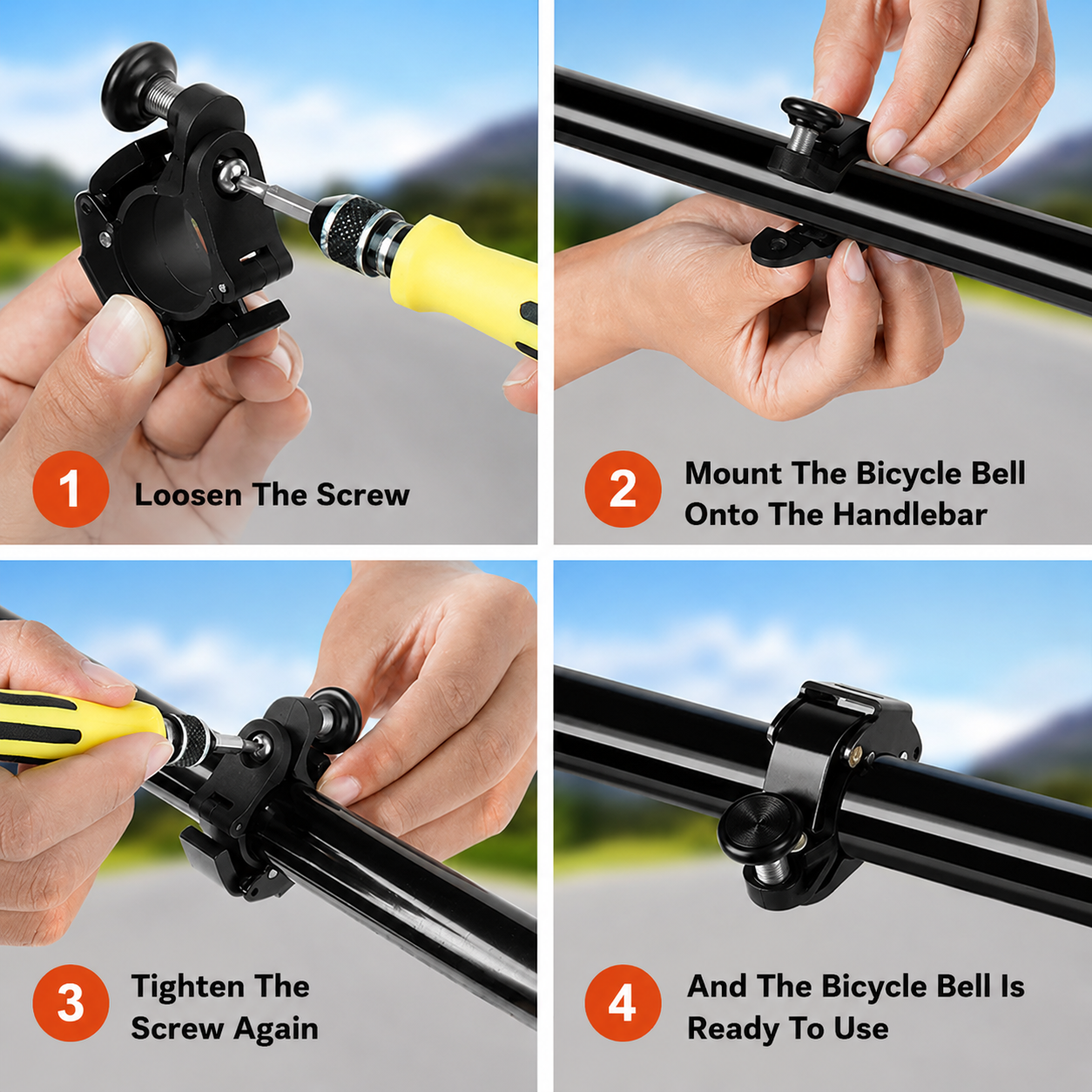 Stainless Steel Bicycle Bell Loud Bike Handlebar Safety Ring Lightweight Cycling Horn