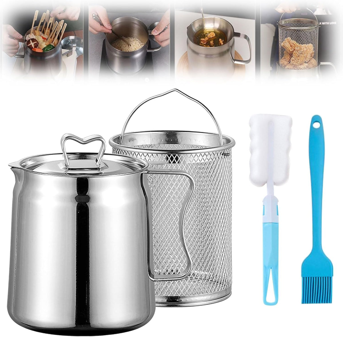 Stainless Steel Oil Filter Pot Cooking Storage Container