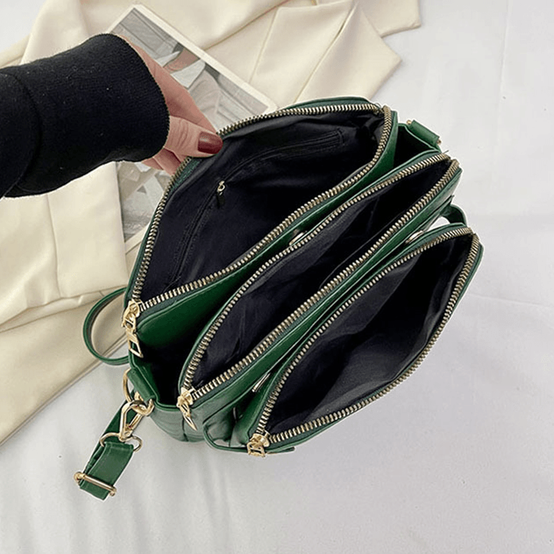 Vintage Leather Crossbody Shoulder Bag Adjustable Strap