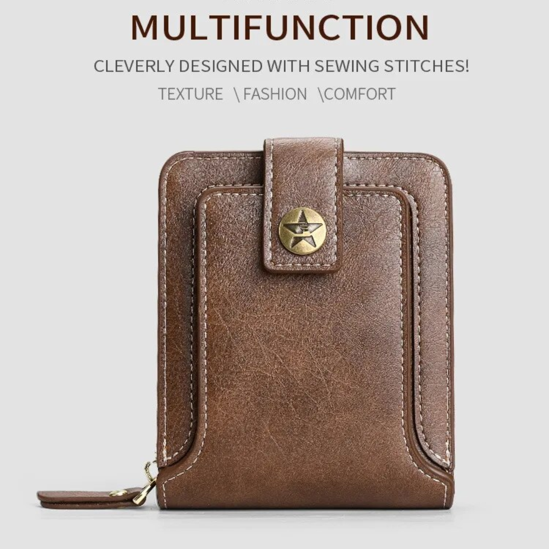 Vintage Leather Wallet RFID Card Holder Compact Bifold Coin Purse Clutch Organizer