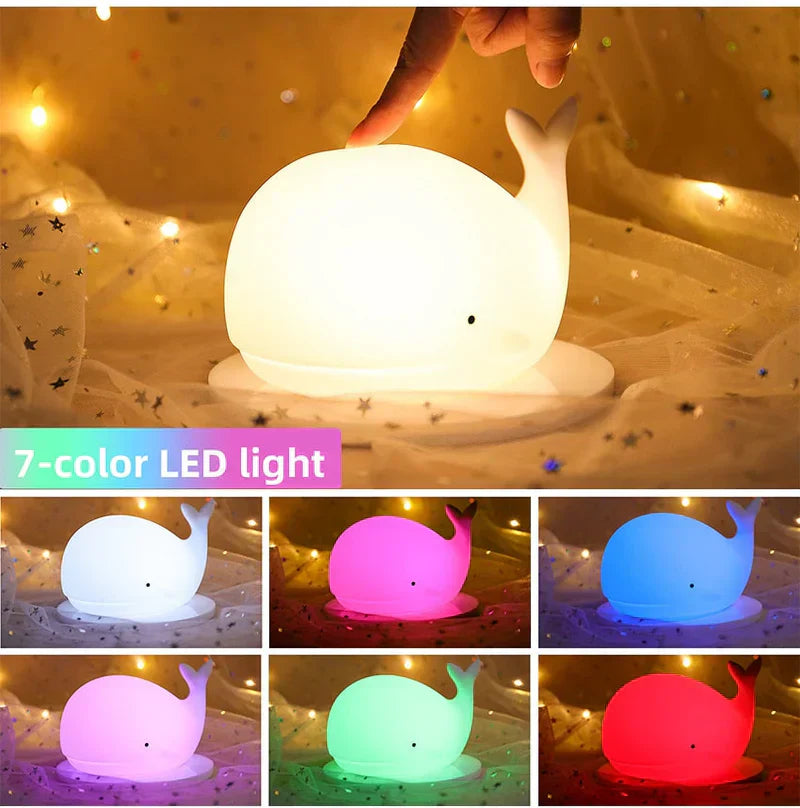 Walrus Night Light with Color Changing LED Soft Glow Lamp for Kids