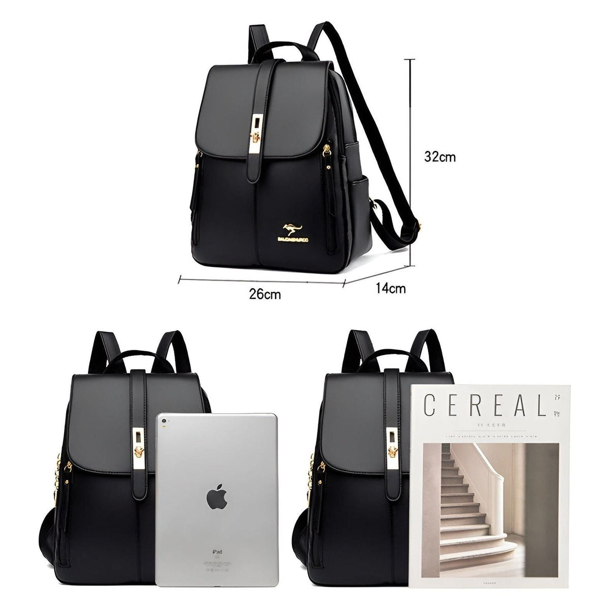 Women's Luxury Leather Backpack Elegant Everyday Office Carry