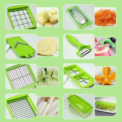 12 In 1 Vegetable Chopper Slicer Stainless Steel Kitchen Tool