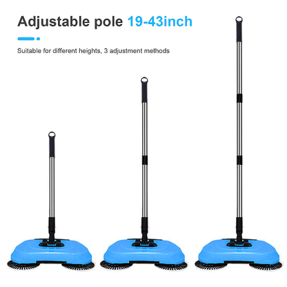 2 in 1 Manual Sweeper Vacuum Cordless Floor Cleaner