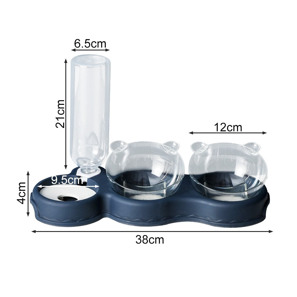 3 in 1 Elevated Pet Feeder Anti Vomiting Cat and Dog Bowl Set