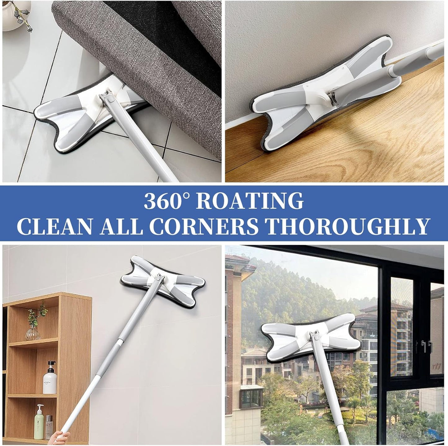 360 Degree Flat Floor Mop Microfiber Cleaning System