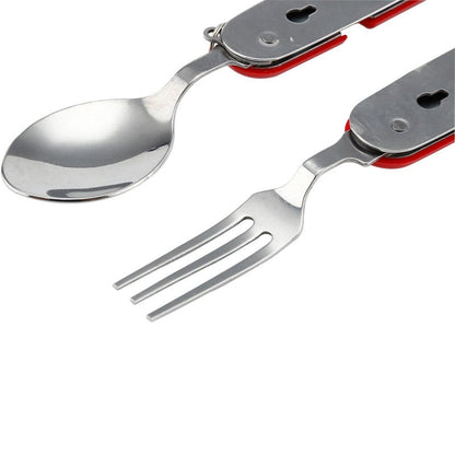 4 In 1 Camping Cutlery Set Foldable Outdoor Utensil Tool