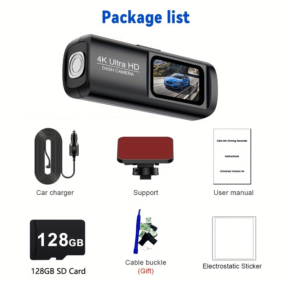 4K Ultra HD Dash Cam Car Camera with 170 Wide Angle Night Vision and WiFi App Control