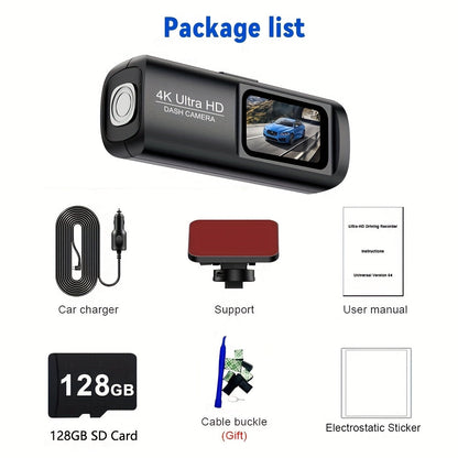 4K Ultra HD Dash Cam Car Camera with 170 Wide Angle Night Vision and WiFi App Control