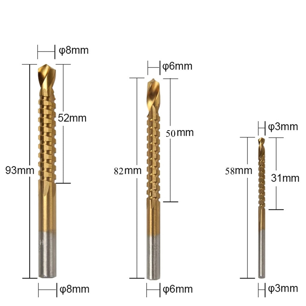 6-Piece Titanium Drill Bit Set – Precision Drilling for Metal, Wood & More