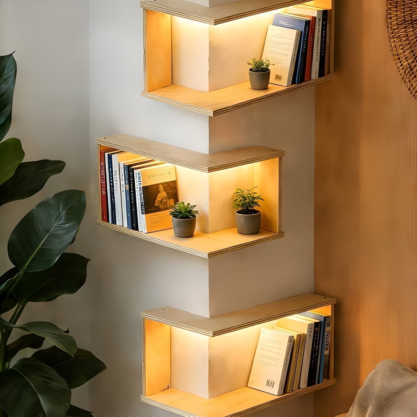 90 Degree Corner Wall Shelf Floating Storage Display Rack