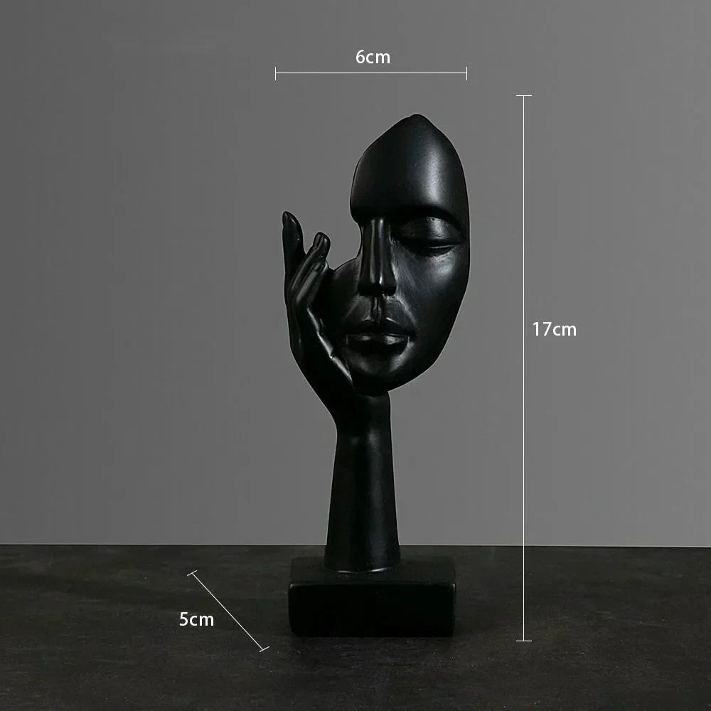 Abstract Face Sculpture Modern Home Decor Resin Art Ornament