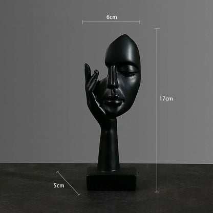 Abstract Face Sculpture Modern Home Decor Resin Art Ornament