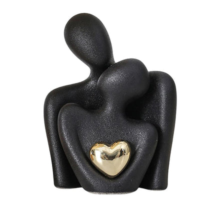 Abstract Gold Heart Sculpture for Home Decor and Living Room Accent