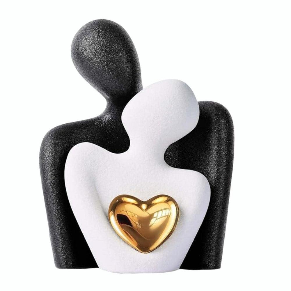 Abstract Gold Heart Sculpture for Home Decor and Living Room Accent