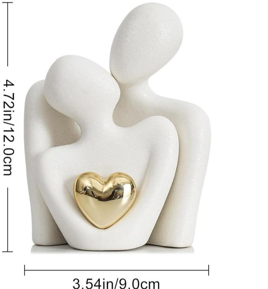 Abstract Gold Heart Sculpture for Home Decor and Living Room Accent
