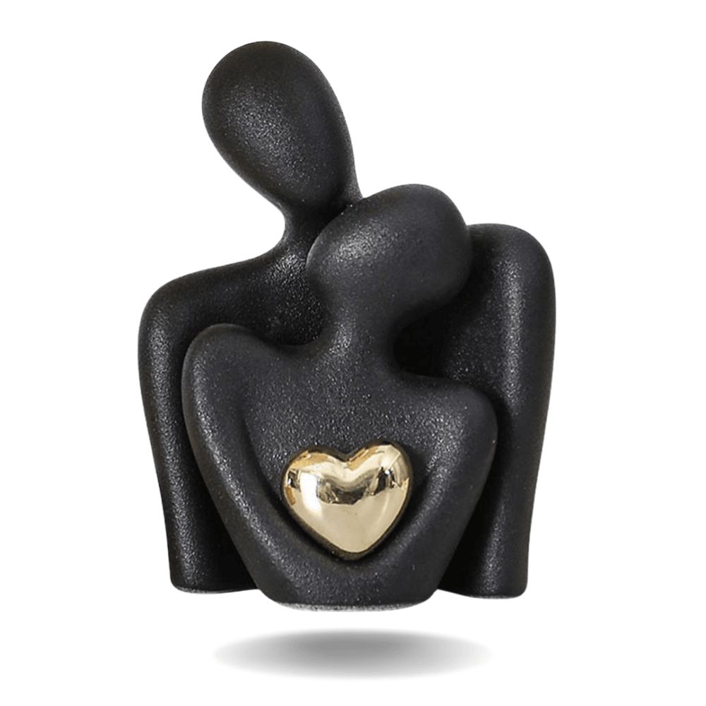 Abstract Gold Heart Sculpture for Home Decor and Living Room Accent