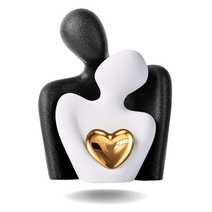 Abstract Gold Heart Sculpture for Home Decor and Living Room Accent