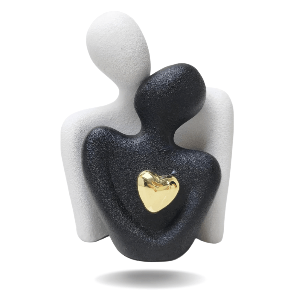 Abstract Gold Heart Sculpture for Home Decor and Living Room Accent