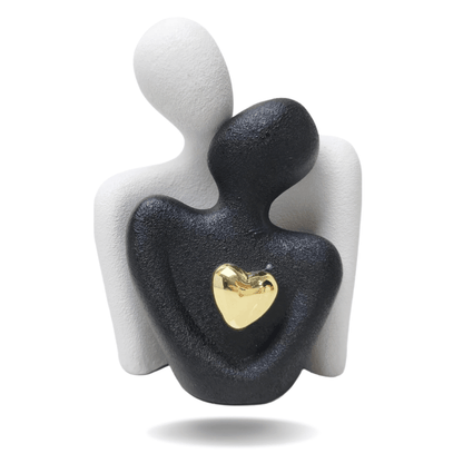 Abstract Gold Heart Sculpture for Home Decor and Living Room Accent