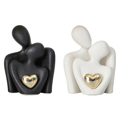 Abstract Gold Heart Sculpture for Home Decor and Living Room Accent