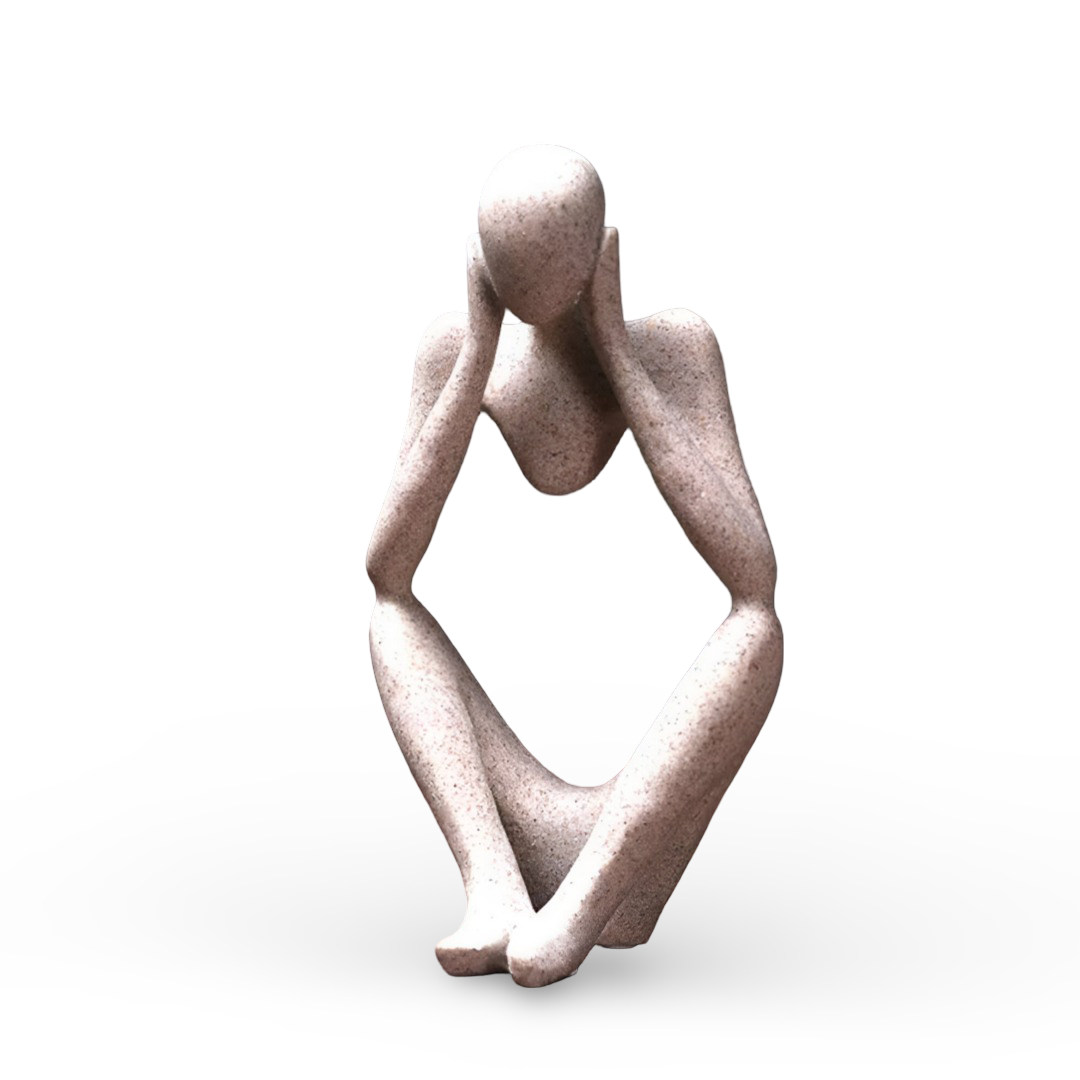 Abstract Thinker Resin Sculpture Modern Home Office Decor Contemplative Art Figurine