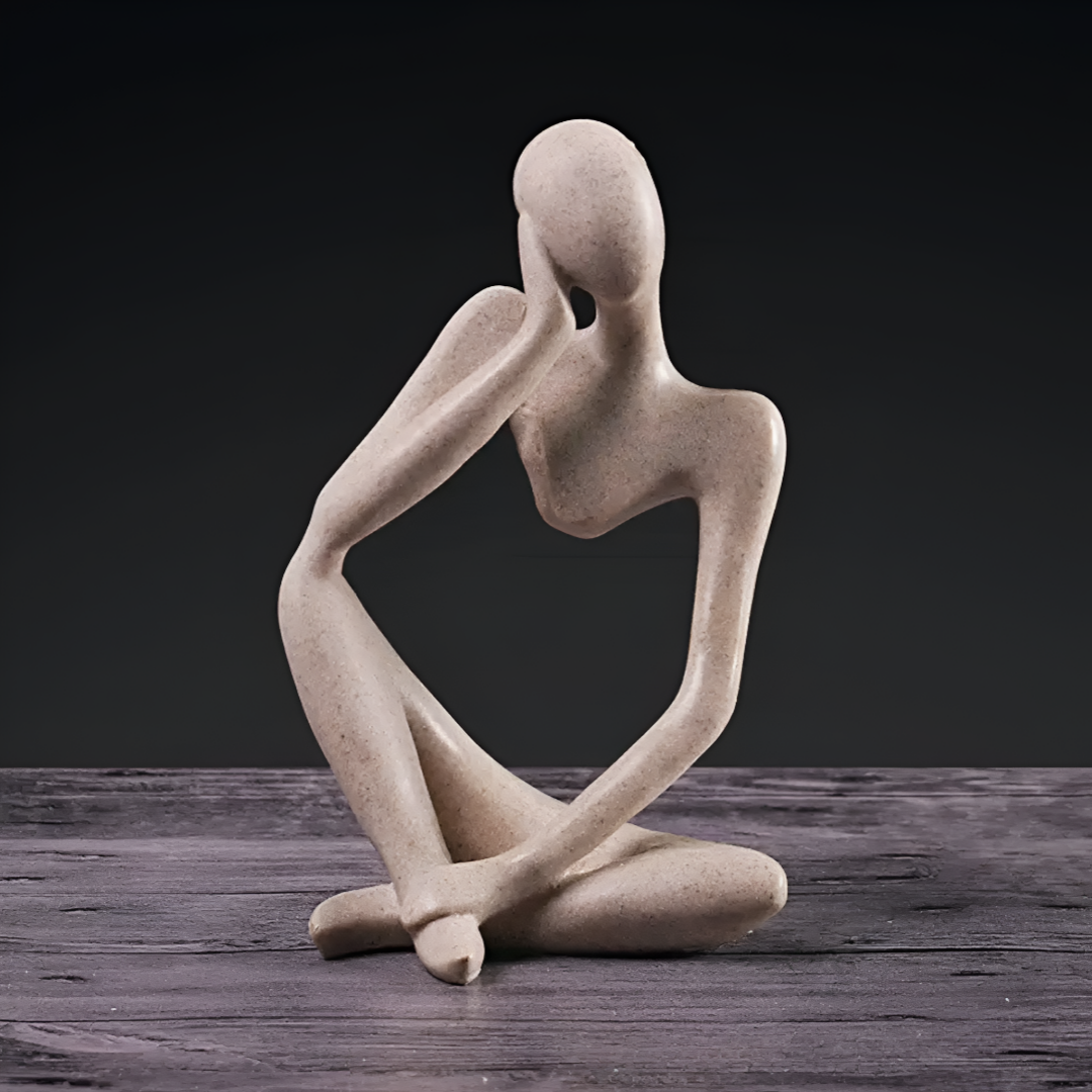 Abstract Thinker Resin Sculpture Modern Home Office Decor Contemplative Art Figurine